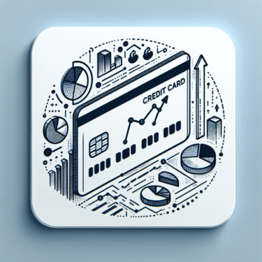 A modern, minimalist image of a credit card with abstract financial elements in the background, depicting smart financial management and strategy.